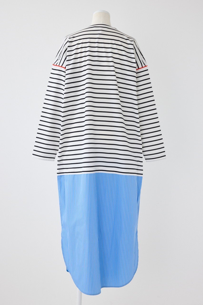 【エンフォルド/ENFOLD】のコンパクトCO天竺 ストライプ DRS/ドレス・ワンピース 人気、トレンドファッション・服の通販 founy(ファニー) 　ファッション　Fashion　レディースファッション　Fashion for Women　ワンピース　Dresses　フォーマル・パーティードレス・結婚式用ドレス　Elegant & Casual Dresses　チュニック　Tunic Tops & Dresses　コンパクト　Compact, Small Size　ストライプ　Stripe, Striped Pattern　チュニック　Tunic, Long Top　ドレス　Dress, One-Piece　パイピング　Piping, Trim Design　ロング　Long, Long-Length　other-3|ID: prp329100004452792 ipo3291000000036075883