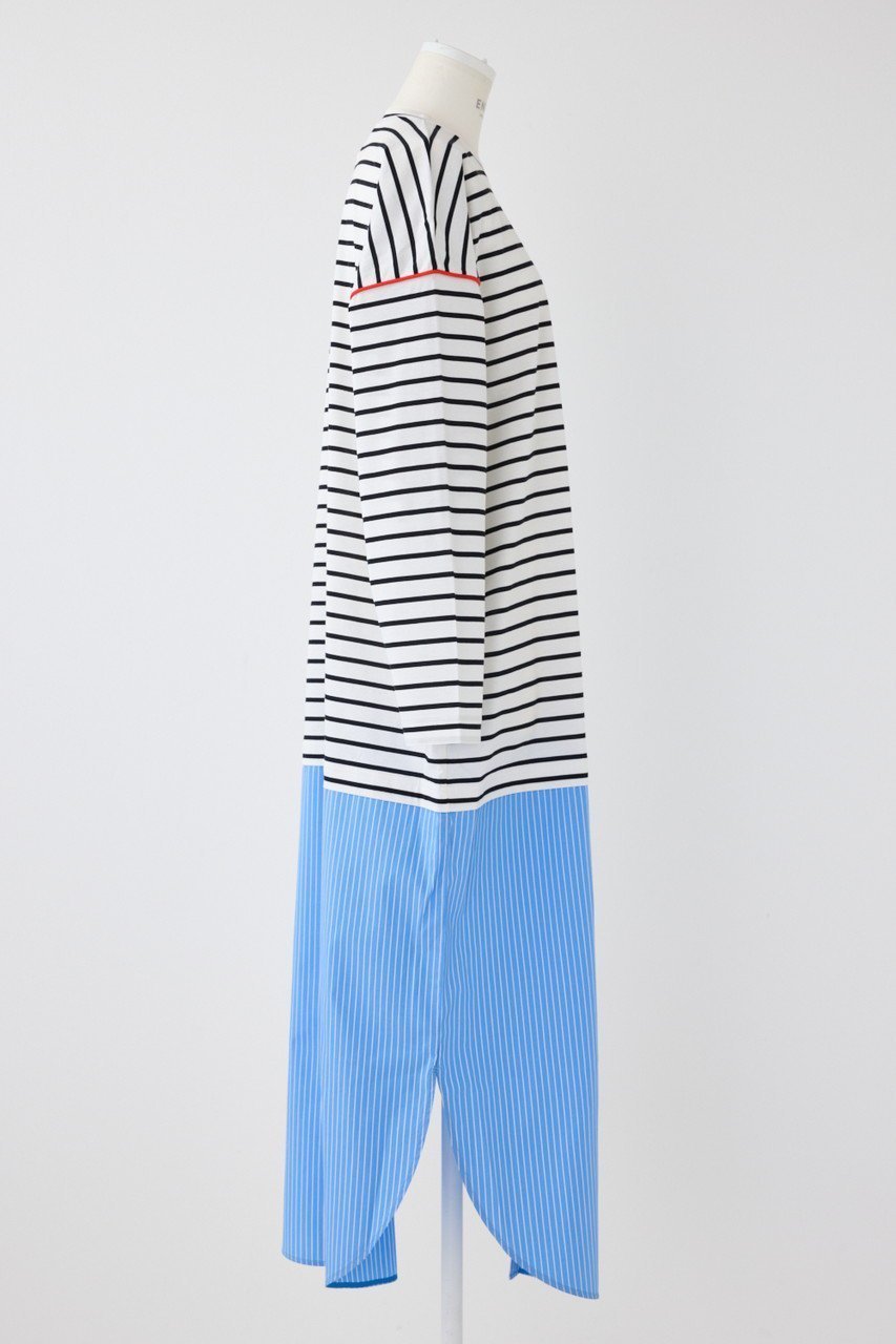 【エンフォルド/ENFOLD】のコンパクトCO天竺 ストライプ DRS/ドレス・ワンピース 人気、トレンドファッション・服の通販 founy(ファニー) 　ファッション　Fashion　レディースファッション　Fashion for Women　ワンピース　Dresses　フォーマル・パーティードレス・結婚式用ドレス　Elegant & Casual Dresses　チュニック　Tunic Tops & Dresses　コンパクト　Compact, Small Size　ストライプ　Stripe, Striped Pattern　チュニック　Tunic, Long Top　ドレス　Dress, One-Piece　パイピング　Piping, Trim Design　ロング　Long, Long-Length　other-4|ID: prp329100004452792 ipo3291000000036075884