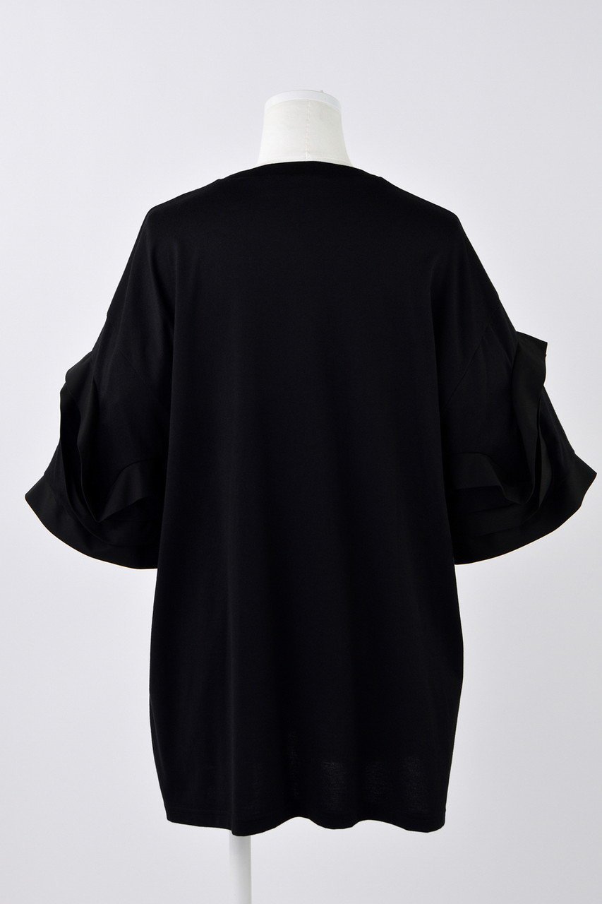 【エンフォルド/ENFOLD】のスビン天竺 フラワースリーブ T/SH Tシャツ 人気、トレンドファッション・服の通販 founy(ファニー) 　ファッション　Fashion　レディースファッション　Fashion for Women　トップス・カットソー　Cut & Sew Tops　シャツ・ブラウス・オフィスカジュアル　Elegant Blouses & Button-Ups　ロングTシャツ・Tシャツ　Longline T-Shirts & Tees　カットソー・ベーシックTシャツ　Cut-and-Sewn Tops / Stretch Tees & Basics　ショート　Short, Short Length　スリーブ　Sleeve, Long Sleeve / Short Sleeve　フラワー　Flower, Floral　モチーフ　Motif, Design Theme　other-3|ID: prp329100004452793 ipo3291000000032857889