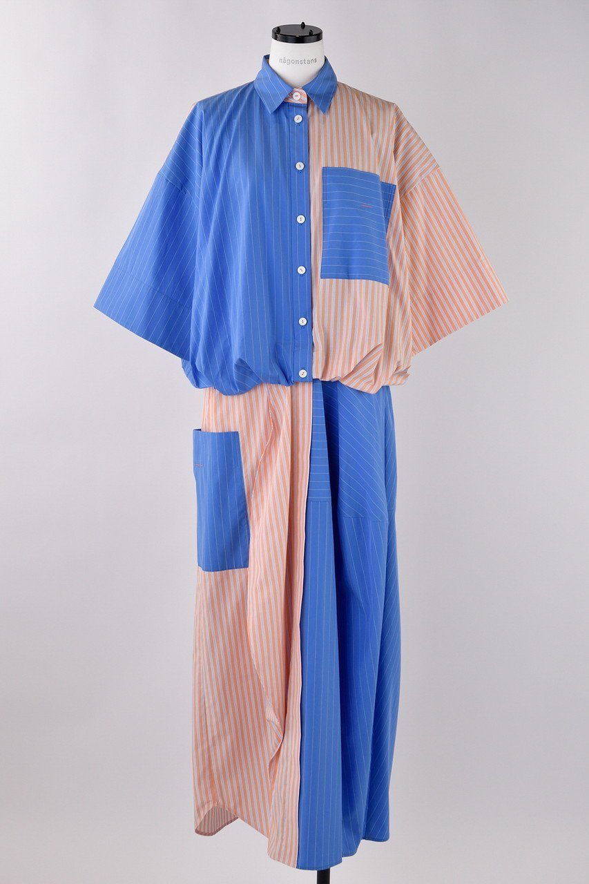 【ナゴンスタンス/nagonstans】のポプリンStripe バルーンSH DRS/シャツドレス インテリア・キッズ・メンズ・レディースファッション・服の通販 founy(ファウニー) 　ファッション　Fashion　レディースファッション　Fashion for Women　ワンピース　Dresses　フォーマル・パーティードレス・結婚式用ドレス　Elegant & Casual Dresses　チュニック　Tunic Tops & Dresses　ストライプ　Stripe, Striped Pattern　チュニック　Tunic, Long Top　ドレス　Dress, One-Piece　バランス　Balance, Style Balance　バルーン　Balloon, Balloon Silhouette　パターン　Pattern, Design Print　ロング　Long, Long-Length　Water|ID: prp329100004452794 ipo3291000000036906128