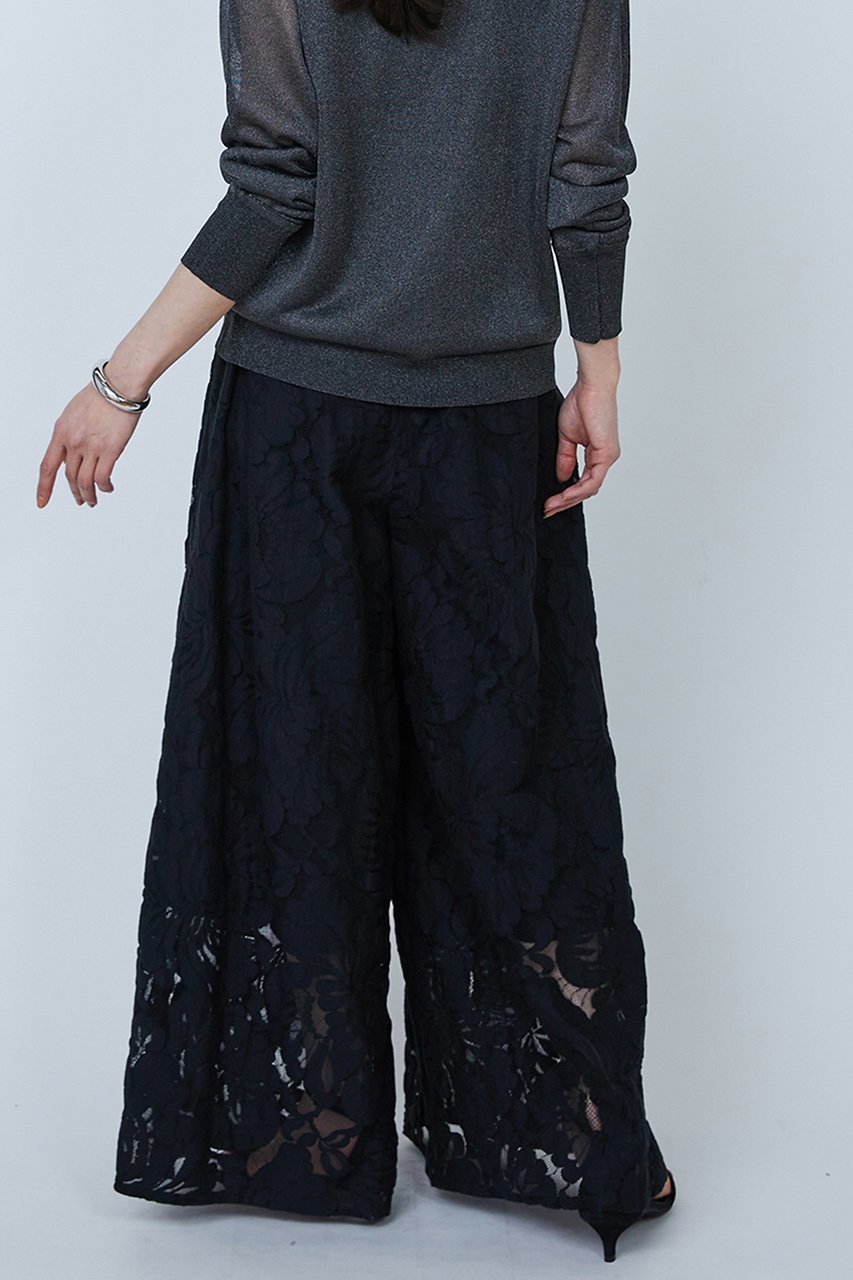 【プルミエ アロンディスモン/1er Arrondissement】のフラワーレースワイドパンツ 人気、トレンドファッション・服の通販 founy(ファニー) 　ファッション　Fashion　レディースファッション　Fashion for Women　パンツ　Pants & Trousers　フェミニン　Feminine, Girly　フラワー　Flower, Floral　モチーフ　Motif, Design Theme　ワイド　Wide, Wide Fit　other-2|ID: prp329100004452805 ipo3291000000032965455
