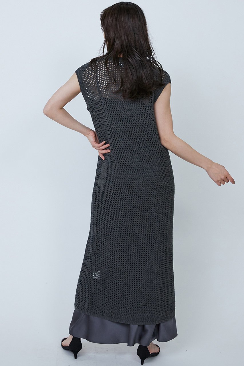 【プルミエ アロンディスモン/1er Arrondissement】のメッシュタンクワンピース 人気、トレンドファッション・服の通販 founy(ファニー) 　ファッション　Fashion　レディースファッション　WOMEN　ワンピース　Dress　チュニック　Tunic　スリット　Slit　チュニック　Tunic　メッシュ　Mesh　ループ　Loop　ロング　Long　エレガント 上品　Elegant　今季　This Season　夏　Summer　other-3|ID: prp329100004452806 ipo3291000000031252261