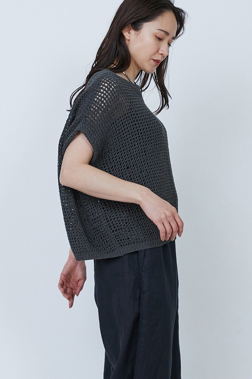 【プルミエ アロンディスモン/1er Arrondissement】のメッシュオーバープルオーバー 人気、トレンドファッション・服の通販 founy(ファニー) 　ファッション　Fashion　レディースファッション　WOMEN　トップス・カットソー　Tops/Tshirt　ニット　Knit Tops　プルオーバー　Pullover　バランス　Balance　メッシュ　Mesh　ループ　Loop　夏　Summer　other-2|ID: prp329100004452807 ipo3291000000031252265