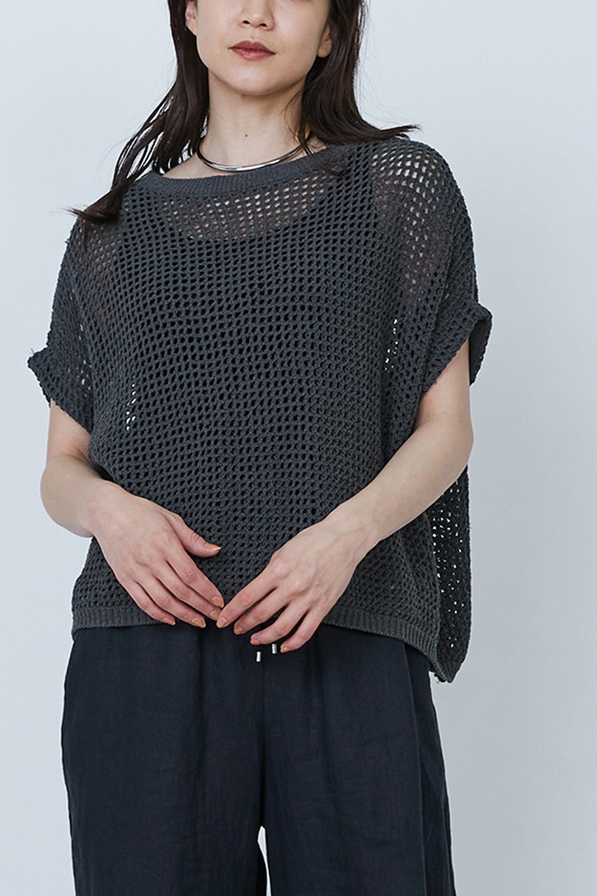 【プルミエ アロンディスモン/1er Arrondissement】のメッシュオーバープルオーバー 人気、トレンドファッション・服の通販 founy(ファニー) 　ファッション　Fashion　レディースファッション　WOMEN　トップス・カットソー　Tops/Tshirt　ニット　Knit Tops　プルオーバー　Pullover　バランス　Balance　メッシュ　Mesh　ループ　Loop　夏　Summer　other-3|ID: prp329100004452807 ipo3291000000031252267