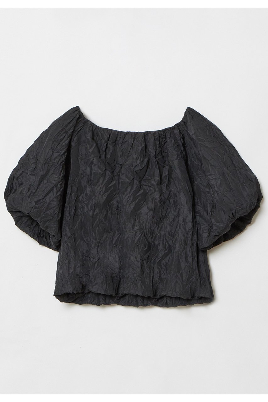【アルアバイル/allureville】のクリンクルワッシャーオフショルブラウス インテリア・キッズ・メンズ・レディースファッション・服の通販 founy(ファニー) 　ファッション　Fashion　レディースファッション　Fashion for Women　トップス・カットソー　Cut & Sew Tops　シャツ・ブラウス・オフィスカジュアル　Elegant Blouses & Button-Ups　ショート　Short, Short Length　スリーブ　Sleeve, Long Sleeve / Short Sleeve　バランス　Balance, Style Balance　バルーン　Balloon, Balloon Silhouette　ボトム　Bottoms, Lower Wear　再入荷　Restock / Back in Stock　夏　Summer　ブラック|ID: prp329100004452811 ipo3291000000032705356