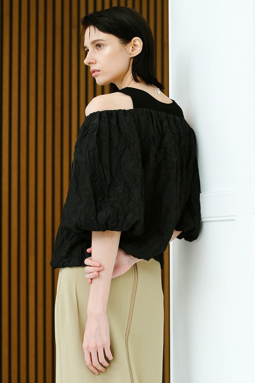 【アルアバイル/allureville】のクリンクルワッシャーオフショルブラウス 人気、トレンドファッション・服の通販 founy(ファニー) 　ファッション　Fashion　レディースファッション　Fashion for Women　トップス・カットソー　Cut & Sew Tops　シャツ・ブラウス・オフィスカジュアル　Elegant Blouses & Button-Ups　ショート　Short, Short Length　スリーブ　Sleeve, Long Sleeve / Short Sleeve　バランス　Balance, Style Balance　バルーン　Balloon, Balloon Silhouette　ボトム　Bottoms, Lower Wear　再入荷　Restock / Back in Stock　夏　Summer　other-6|ID: prp329100004452811 ipo3291000000032705364