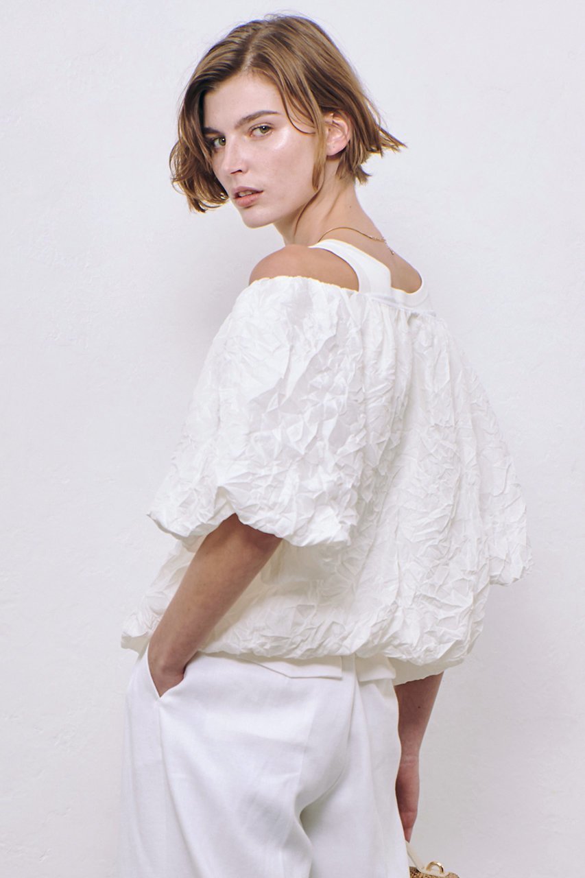 【アルアバイル/allureville】のクリンクルワッシャーオフショルブラウス 人気、トレンドファッション・服の通販 founy(ファニー) ファッション Fashion レディースファッション Fashion for Women トップス・カットソー Cut & Sew Tops シャツ・ブラウス・オフィスカジュアル Elegant Blouses & Button-Ups ショート Short, Short Length スリーブ Sleeve, Long Sleeve / Short Sleeve バランス Balance, Style Balance バルーン Balloon, Balloon Silhouette ボトム Bottoms, Lower Wear 再入荷 Restock / Back in Stock 夏 Summer other-7|ID: prp329100004452811 ipo3291000000035055109
