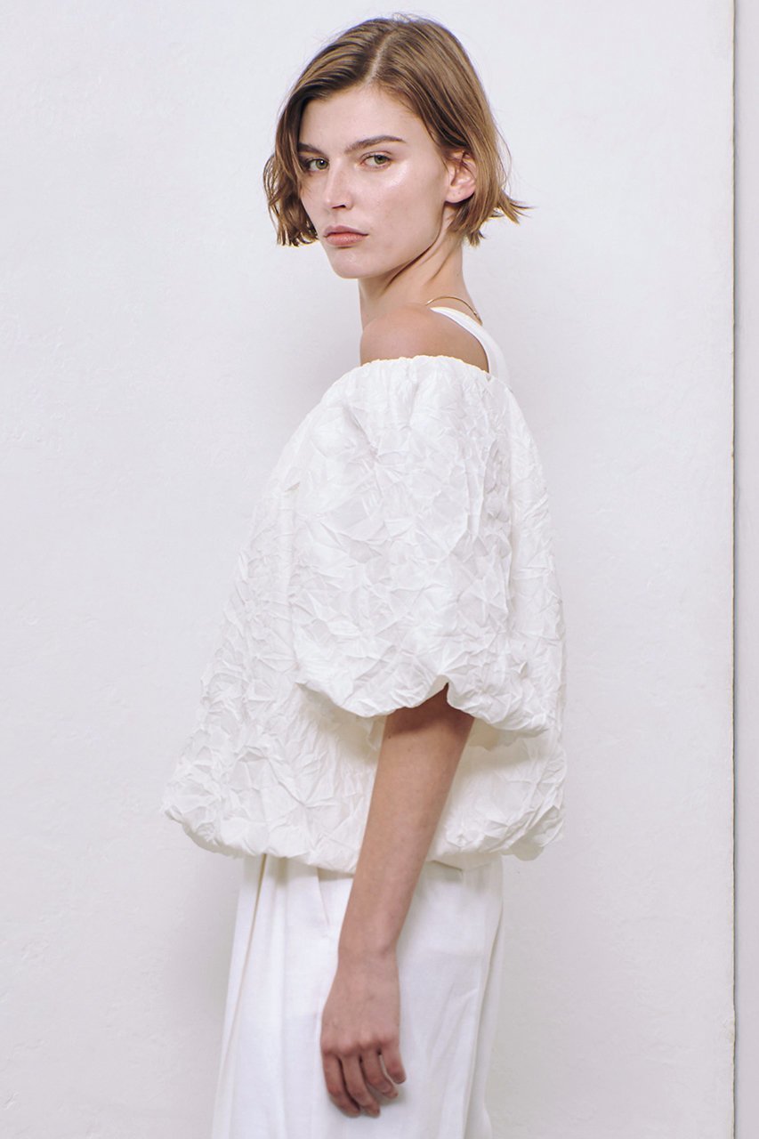 【アルアバイル/allureville】のクリンクルワッシャーオフショルブラウス 人気、トレンドファッション・服の通販 founy(ファニー) 　ファッション　Fashion　レディースファッション　Fashion for Women　トップス・カットソー　Cut & Sew Tops　シャツ・ブラウス・オフィスカジュアル　Elegant Blouses & Button-Ups　ショート　Short, Short Length　スリーブ　Sleeve, Long Sleeve / Short Sleeve　バランス　Balance, Style Balance　バルーン　Balloon, Balloon Silhouette　ボトム　Bottoms, Lower Wear　夏　Summer　other-6|ID: prp329100004452811 ipo3291000000036139279