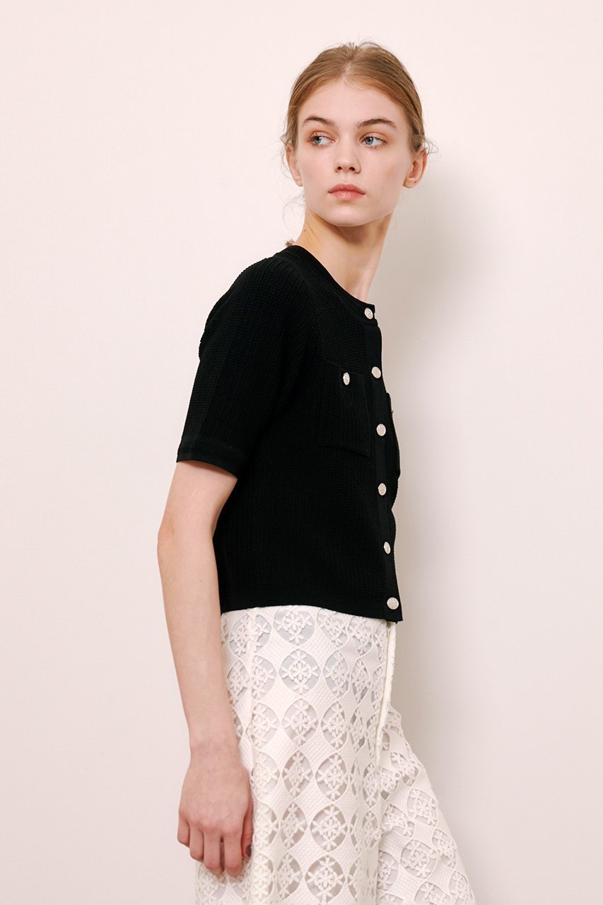 【アルアバイル/allureville】の【Loulou Willoughby】ポケット付き半袖カーディガン 人気、トレンドファッション・服の通販 founy(ファニー) 　ファッション　Fashion　レディースファッション　WOMEN　トップス・カットソー　Tops/Tshirt　ニット　Knit Tops　カーディガン　Cardigans　カーディガン　Cardigan　クラシック　Classic　コンパクト　Compact　ジャケット　Jacket　フィット　Fit　ポケット　Pocket　メタル　Metal　エレガント 上品　Elegant　半袖　Short Sleeve　夏　Summer　春　Spring　S/S・春夏　Ss・Spring/Summer　other-7|ID: prp329100004452814 ipo3291000000031874595