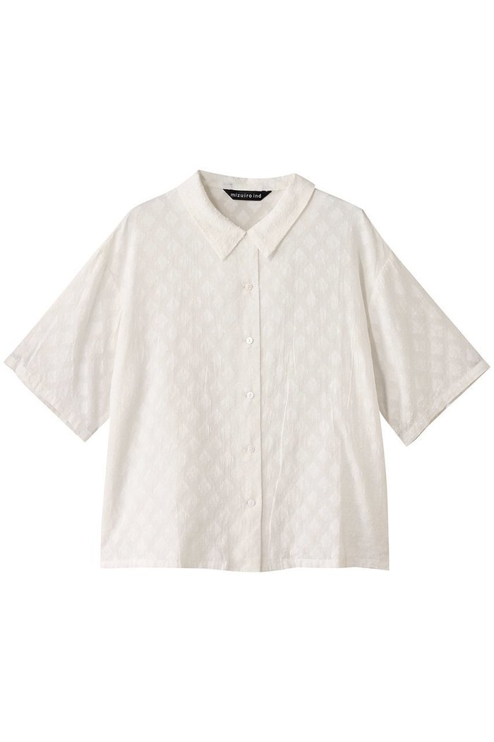 【ミズイロ インド/mizuiro ind】のcut jacquard half slv shirt シャツ インテリア・キッズ・メンズ・レディースファッション・服の通販 founy(ファニー) https://founy.com/ ファッション Fashion レディースファッション WOMEN トップス・カットソー Tops/Tshirt シャツ/ブラウス Shirts/Blouses インド India シアー Sheer ショート Short スリーブ Sleeve フラワー Flower 半袖 Short Sleeve |ID: prp329100004452819 ipo3291000000031155226