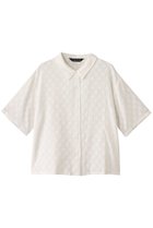 【ミズイロ インド/mizuiro ind】のcut jacquard half slv shirt シャツ ivoryB|ID:prp329100004452819