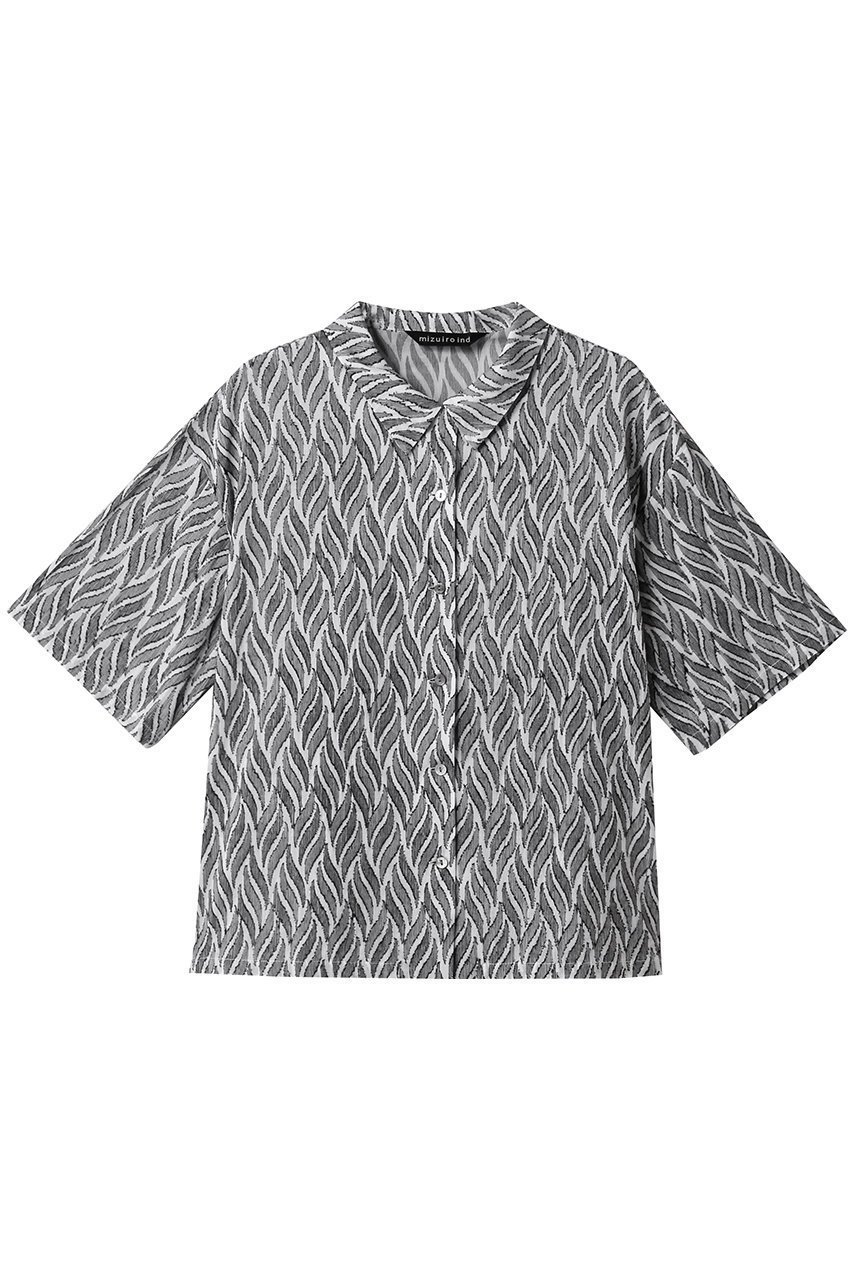 【ミズイロ インド/mizuiro ind】のcut jacquard half slv shirt シャツ インテリア・キッズ・メンズ・レディースファッション・服の通販 founy(ファニー) 　ファッション　Fashion　レディースファッション　Fashion for Women　トップス・カットソー　Cut & Sew Tops　シャツ・ブラウス・オフィスカジュアル　Elegant Blouses & Button-Ups　インド　Indian Textile　シアー　Sheer, See-Through　ショート　Short, Short Length　スリーブ　Sleeve, Long Sleeve / Short Sleeve　フラワー　Flower, Floral　半袖　Short Sleeve, Half Sleeve　96|ID: prp329100004452819 ipo3291000000032847373