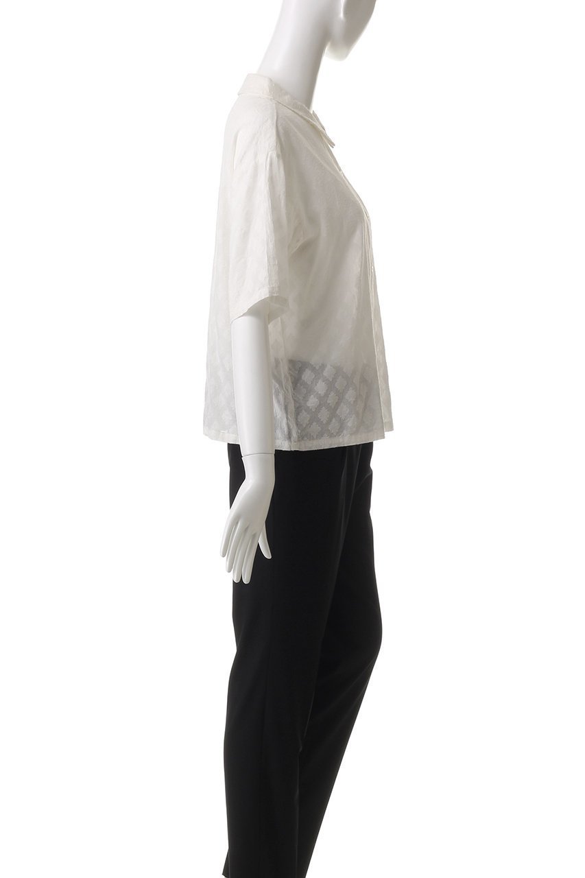 【ミズイロ インド/mizuiro ind】のcut jacquard half slv shirt シャツ 人気、トレンドファッション・服の通販 founy(ファニー) 　ファッション　Fashion　レディースファッション　Fashion for Women　トップス・カットソー　Cut & Sew Tops　シャツ・ブラウス・オフィスカジュアル　Elegant Blouses & Button-Ups　インド　Indian Textile　シアー　Sheer, See-Through　ショート　Short, Short Length　スリーブ　Sleeve, Long Sleeve / Short Sleeve　フラワー　Flower, Floral　半袖　Short Sleeve, Half Sleeve　other-3|ID: prp329100004452819 ipo3291000000032847387