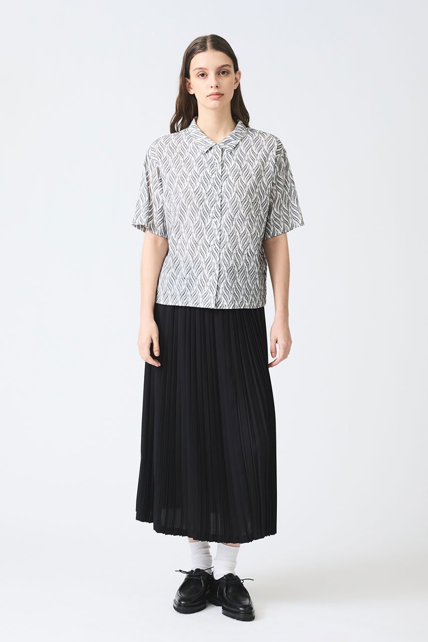 【ミズイロ インド/mizuiro ind】のcut jacquard half slv shirt シャツ 人気、トレンドファッション・服の通販 founy(ファニー) 　ファッション　Fashion　レディースファッション　Fashion for Women　トップス・カットソー　Cut & Sew Tops　シャツ・ブラウス・オフィスカジュアル　Elegant Blouses & Button-Ups　インド　Indian Textile　シアー　Sheer, See-Through　ショート　Short, Short Length　スリーブ　Sleeve, Long Sleeve / Short Sleeve　フラワー　Flower, Floral　半袖　Short Sleeve, Half Sleeve　other-6|ID: prp329100004452819 ipo3291000000032847406