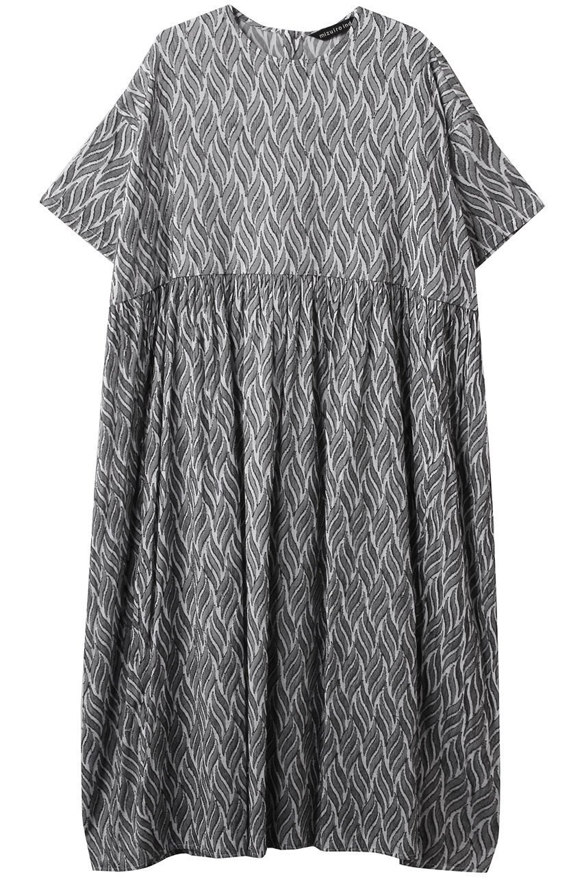 【ミズイロ インド/mizuiro ind】のcut jacquard crew neck gather OP ワンピース インテリア・キッズ・メンズ・レディースファッション・服の通販 founy(ファニー) 　ファッション　Fashion　レディースファッション　WOMEN　ワンピース　Dress　チュニック　Tunic　インド　India　ギャザー　Gather　シアー　Sheer　チュニック　Tunic　フラワー　Flower　ロング　Long　96mix|ID: prp329100004452820 ipo3291000000031481855