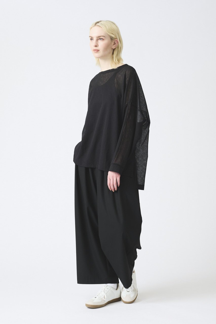 【ミズイロ インド/mizuiro ind】のwasher voile crew neck wide P/O プルオーバー 人気、トレンドファッション・服の通販 founy(ファニー) 　ファッション　Fashion　レディースファッション　Fashion for Women　トップス・カットソー　Cut & Sew Tops　シャツ・ブラウス・オフィスカジュアル　Elegant Blouses & Button-Ups　カジュアルプルオーバー・ニットトップス　Pullovers & Knit Tops / Casual Pullovers　シンプル　Simple, Minimal　スリーブ　Sleeve, Long Sleeve / Short Sleeve　ベーシック　Basic, Essential　ロング　Long, Long-Length　other-6|ID: prp329100004452822 ipo3291000000032847474
