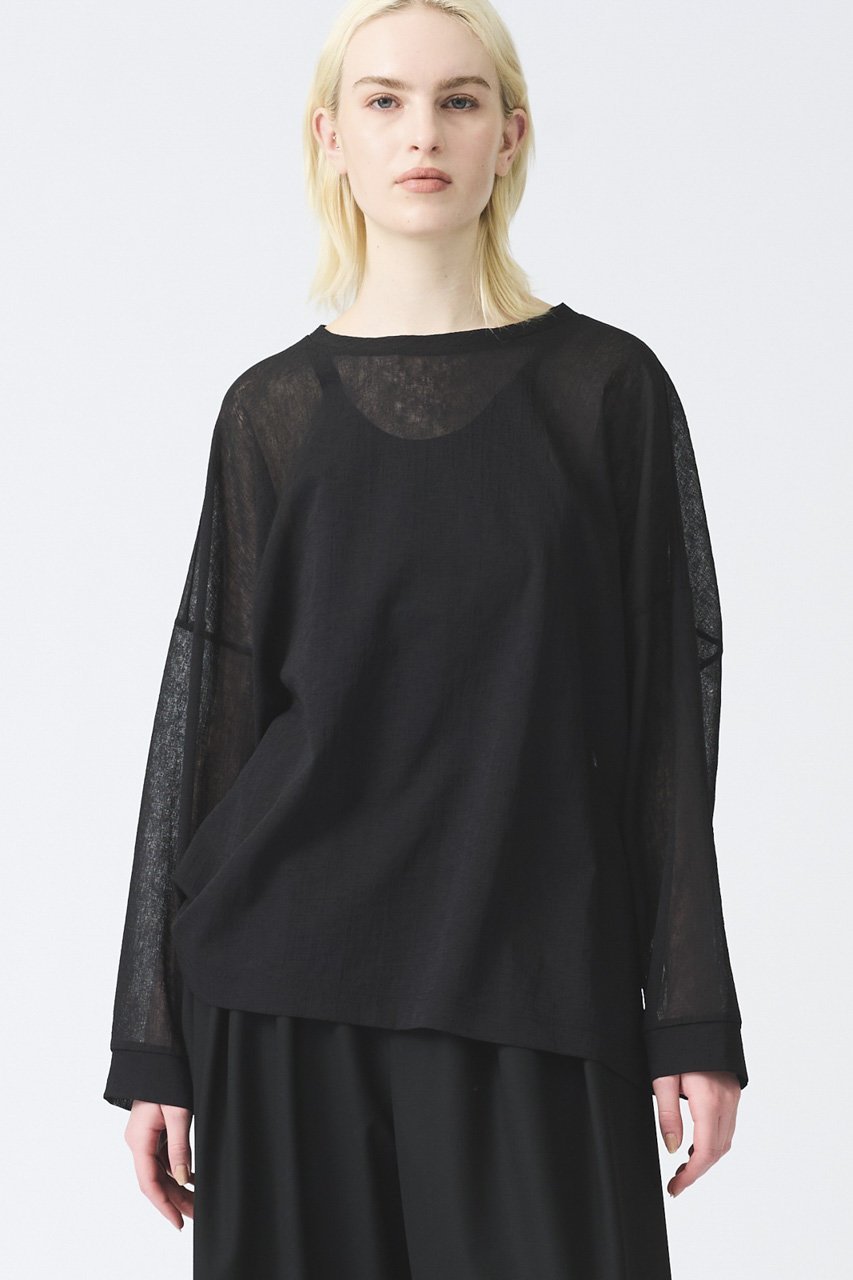 【ミズイロ インド/mizuiro ind】のwasher voile crew neck wide P/O プルオーバー 人気、トレンドファッション・服の通販 founy(ファニー) 　ファッション　Fashion　レディースファッション　Fashion for Women　トップス・カットソー　Cut & Sew Tops　シャツ・ブラウス・オフィスカジュアル　Elegant Blouses & Button-Ups　カジュアルプルオーバー・ニットトップス　Pullovers & Knit Tops / Casual Pullovers　シンプル　Simple, Minimal　スリーブ　Sleeve, Long Sleeve / Short Sleeve　ベーシック　Basic, Essential　ロング　Long, Long-Length　other-8|ID: prp329100004452822 ipo3291000000032847485