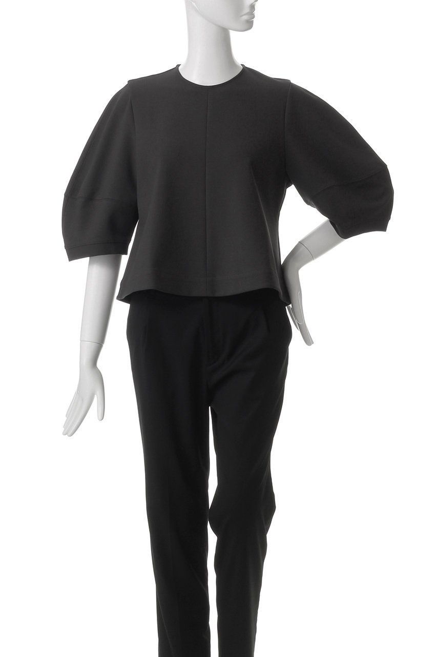 【エブール/ebure】のSZハイツイストポンチ フレアシルエットカットソー 人気、トレンドファッション・服の通販 founy(ファニー) 　ファッション　Fashion　レディースファッション　Fashion for Women　トップス・カットソー　Cut & Sew Tops　シャツ・ブラウス・オフィスカジュアル　Elegant Blouses & Button-Ups　ロングTシャツ・Tシャツ　Longline T-Shirts & Tees　カットソー・ベーシックTシャツ　Cut-and-Sewn Tops / Stretch Tees & Basics　おすすめ　Recommended / Our Picks　カットソー　Cut and Sewn Top　ショート　Short, Short Length　ストレッチ　Stretch, Stretchy Fabric　スリーブ　Sleeve, Long Sleeve / Short Sleeve　デニム　Denim, Jeans Material　フレア　Flare, Flared　リネン　Linen, Linen Fabric　エレガント 上品　Elegant　other-2|ID: prp329100004452823 ipo3291000000032860242