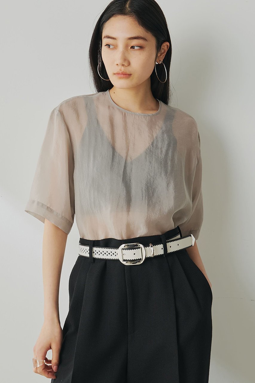 【ウィムガゼット/Whim Gazette】のシアーTシャツ インテリア・キッズ・メンズ・レディースファッション・服の通販 founy(ファニー) 　ファッション　Fashion　レディースファッション　Fashion for Women　トップス・カットソー　Cut & Sew Tops　シャツ・ブラウス・オフィスカジュアル　Elegant Blouses & Button-Ups　ロングTシャツ・Tシャツ　Longline T-Shirts & Tees　イエロー　Yellow　インナー　Innerwear　シアー　Sheer, See-Through　ショート　Short, Short Length　スリーブ　Sleeve, Long Sleeve / Short Sleeve　タンク　Tank Top, Sleeveless Top　ボトム　Bottoms, Lower Wear　ヴィンテージ　Vintage Style　エレガント 上品　Elegant　グレージュ|ID: prp329100004452824 ipo3291000000032909203