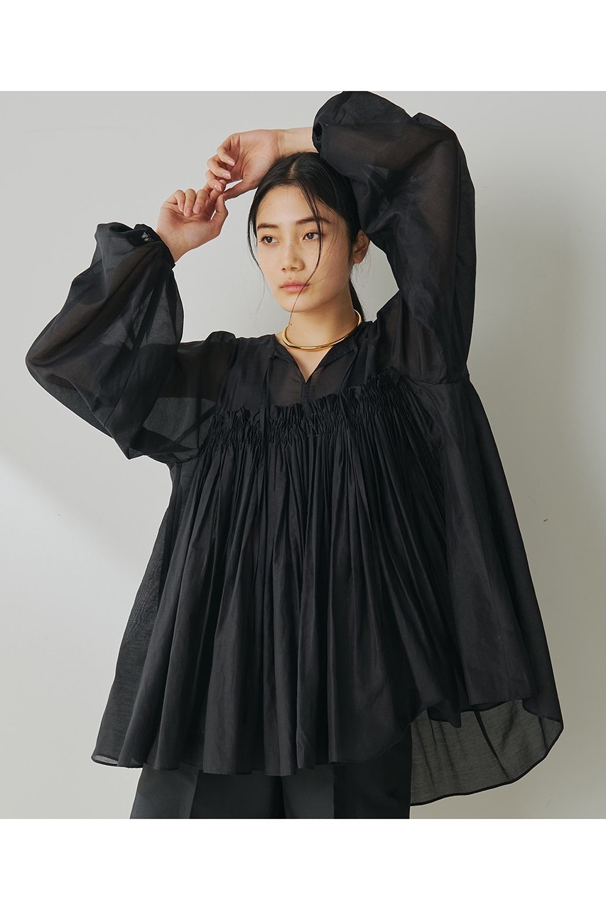 【ウィムガゼット/Whim Gazette】のシルクローンギャザーブラウス 人気、トレンドファッション・服の通販 founy(ファニー) 　ファッション　Fashion　レディースファッション　Fashion for Women　トップス・カットソー　Cut & Sew Tops　シャツ・ブラウス・オフィスカジュアル　Elegant Blouses & Button-Ups　ギャザー　Gathered, Ruffled　シルク　Silk, 100% Silk　スリーブ　Sleeve, Long Sleeve / Short Sleeve　ハンド　Hand, Handmade　ランダム　Random, Irregular　ロング　Long, Long-Length　エレガント 上品　Elegant　 other-1|ID: prp329100004452826 ipo3291000000032810675