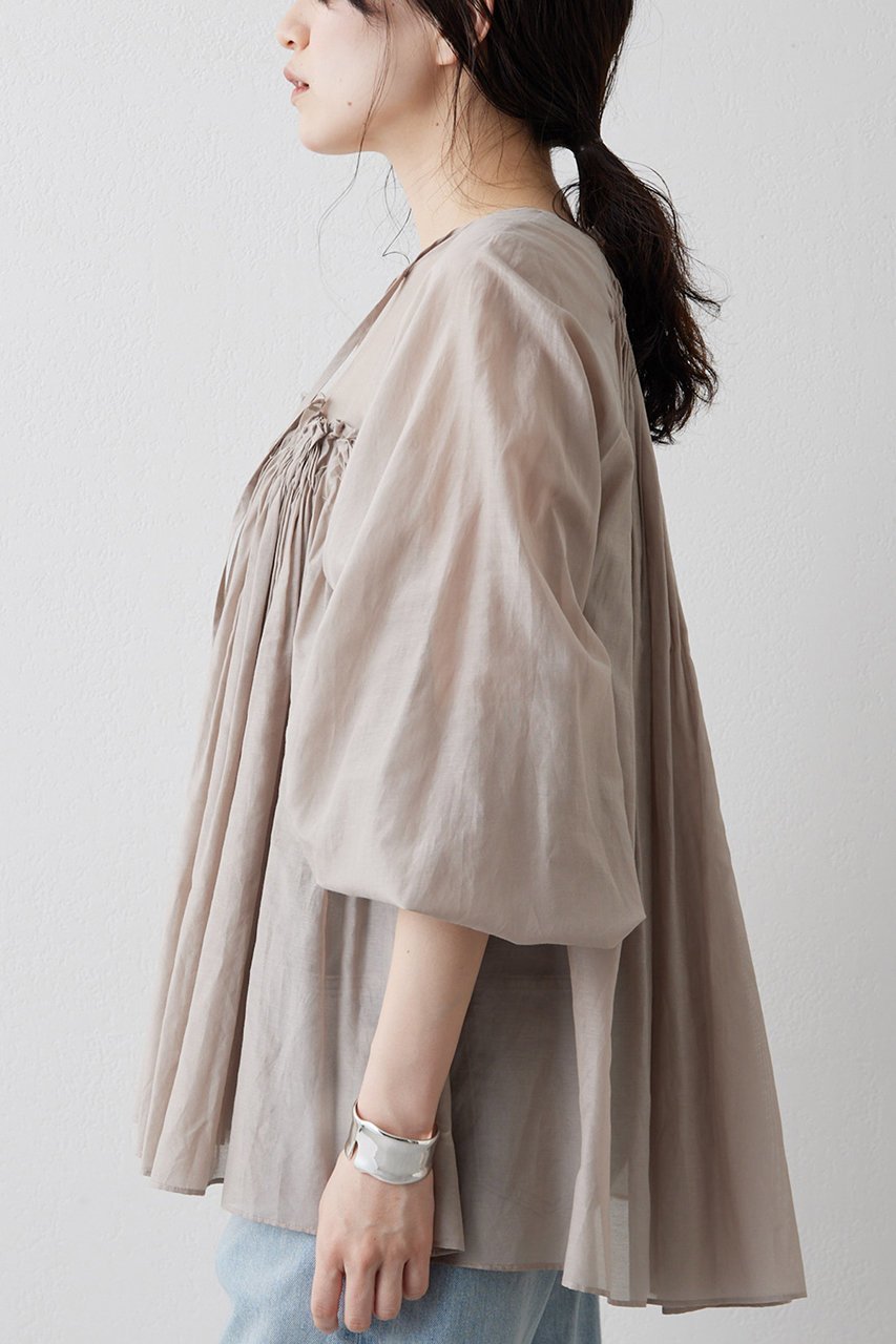 【ウィムガゼット/Whim Gazette】のシルクローンギャザーブラウス 人気、トレンドファッション・服の通販 founy(ファニー) 　ファッション　Fashion　レディースファッション　Fashion for Women　トップス・カットソー　Cut & Sew Tops　シャツ・ブラウス・オフィスカジュアル　Elegant Blouses & Button-Ups　ギャザー　Gathered, Ruffled　シルク　Silk, 100% Silk　スリーブ　Sleeve, Long Sleeve / Short Sleeve　ハンド　Hand, Handmade　ランダム　Random, Irregular　ロング　Long, Long-Length　エレガント 上品　Elegant　other-3|ID: prp329100004452826 ipo3291000000032810679