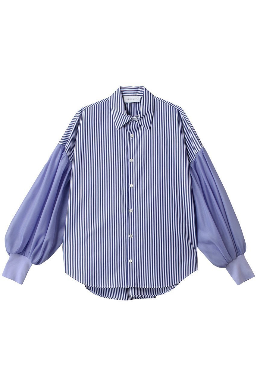 【ヒューエルミュージアム/hueLe Museum】の【STUMBLY】New Volume Sleeve Blouse インテリア・キッズ・メンズ・レディースファッション・服の通販 founy(ファニー) 　ファッション　Fashion　レディースファッション　Fashion for Women　トップス・カットソー　Cut & Sew Tops　シャツ・ブラウス・オフィスカジュアル　Elegant Blouses & Button-Ups　ボリューム袖・フリルスリーブブラウス　Voluminous & Ruffle Sleeves / Puffy Sleeve Tops　ギャザー　Gathered, Ruffled　シアー　Sheer, See-Through　ショルダー　Shoulder, Shoulder Strap　スリーブ　Sleeve, Long Sleeve / Short Sleeve　ドロップ　Drop Shoulder, Dropped Style　バルーン　Balloon, Balloon Silhouette　パーティ　Party, Party Style　ロング　Long, Long-Length　ブルー|ID: prp329100004452856 ipo3291000000032862043