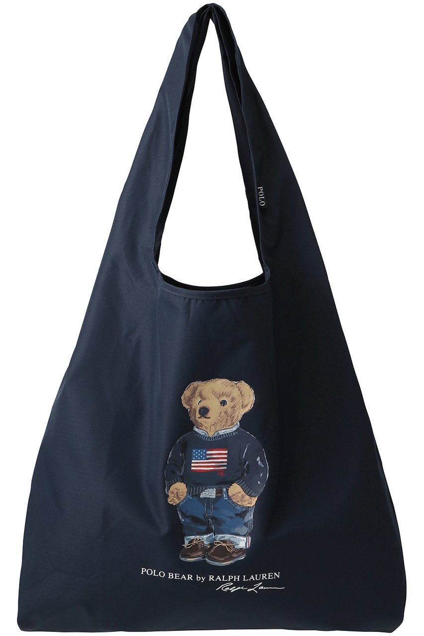 【ポロラルフローレン/POLO RALPH LAUREN】のフラッグベアプリントポケッタブルレイインバッグ インテリア・キッズ・メンズ・レディースファッション・服の通販 founy(ファニー) 　ファッション　Fashion　レディースファッション　Fashion for Women　バッグ　Bags　プリント　Print, Printed Pattern　ワーク　Workwear, Utility Style　旅行　Travel　ネイビー|ID: prp329100004452861 ipo3291000000032777669