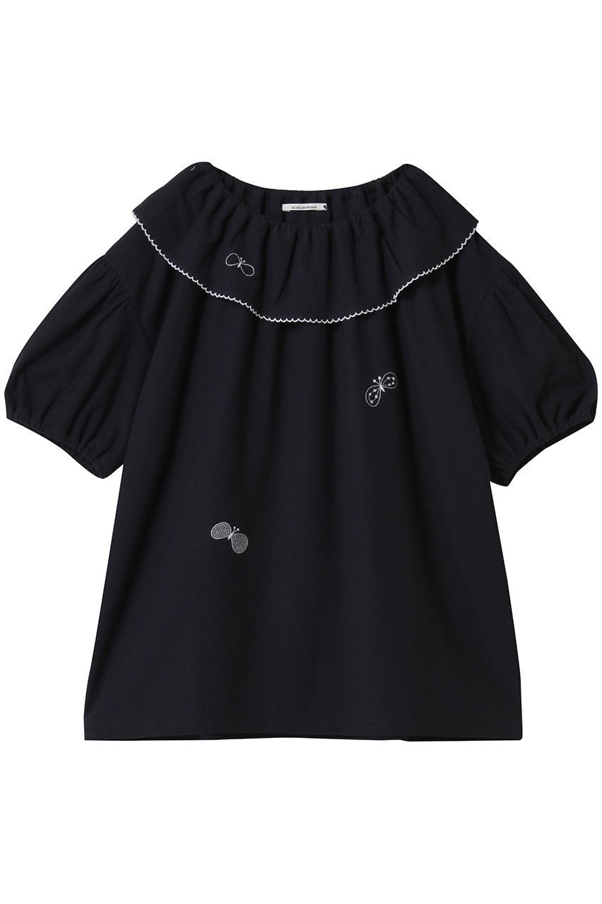 【ミナ ペルホネン/mina perhonen / KIDS】の【KIDS】choucho カットソー インテリア・キッズ・メンズ・レディースファッション・服の通販 founy(ファニー) 　ファッション　Fashion　キッズファッション　KIDS　トップス・カットソー　Tops/Tees/Kids　カットソー　Cut And Sew　ギフト プレゼント　Gift Present　スリーブ　Sleeve　フリル　Frills　ラウンド　Round　人気　Popularity　ネイビー|ID: prp329100004454682 ipo3291000000031168708