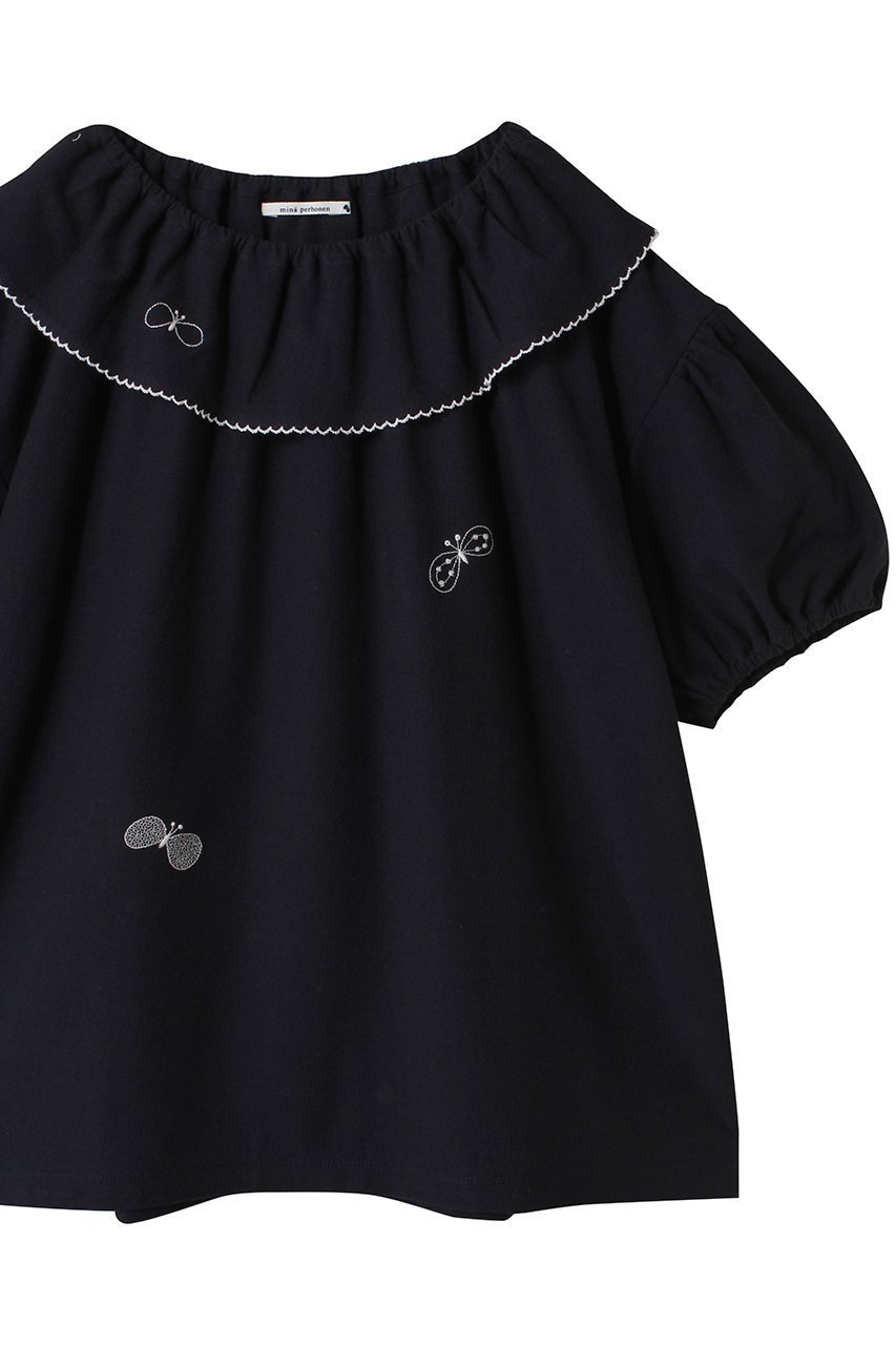 【ミナ ペルホネン/mina perhonen / KIDS】の【KIDS】choucho カットソー 人気、トレンドファッション・服の通販 founy(ファニー) 　ファッション　Fashion　キッズファッション　Fashion for Kids　トップス・カットソー　Cut & Sew Tops　カットソー　Cut and Sewn Top　ギフト プレゼント　Gift / Present　スリーブ　Sleeve, Long Sleeve / Short Sleeve　フリル　Frill, Ruffle　ラウンド　Round, Round Neck　人気　Popular, Best Seller　other-3|ID: prp329100004454682 ipo3291000000032839639