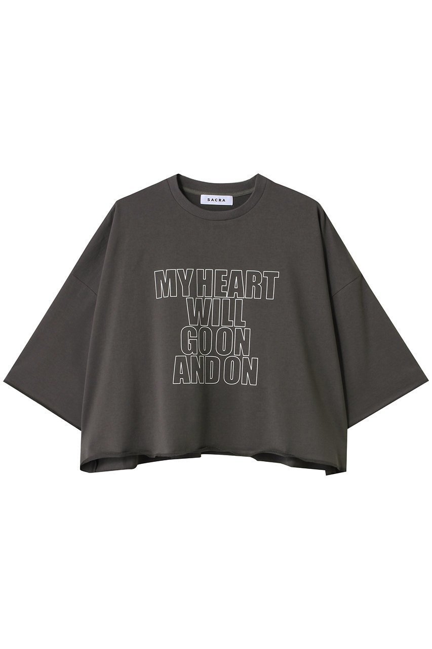 【サクラ/SACRA】のエクストラファインフリーストップス インテリア・キッズ・メンズ・レディースファッション・服の通販 founy(ファニー) 　ファッション　Fashion　レディースファッション　Fashion for Women　トップス・カットソー　Cut & Sew Tops　シャツ・ブラウス・オフィスカジュアル　Elegant Blouses & Button-Ups　レディースパーカー・カジュアルフーディー　Casual Hoodies & Sweatshirts　ロングTシャツ・Tシャツ　Longline T-Shirts & Tees　スウェット・クルーネックトップス　Sweatshirts & Crewnecks / Relaxed Fit Sweat Tops　カットソー・ベーシックTシャツ　Cut-and-Sewn Tops / Stretch Tees & Basics　ショート　Short, Short Length　トレンド　Trend, Trending Now　バランス　Balance, Style Balance　フロント　Front, Front Design　プリント　Print, Printed Pattern　マキシ　Maxi, Full Length　ワイド　Wide, Wide Fit　チャコール|ID: prp329100004454689 ipo3291000000032808559