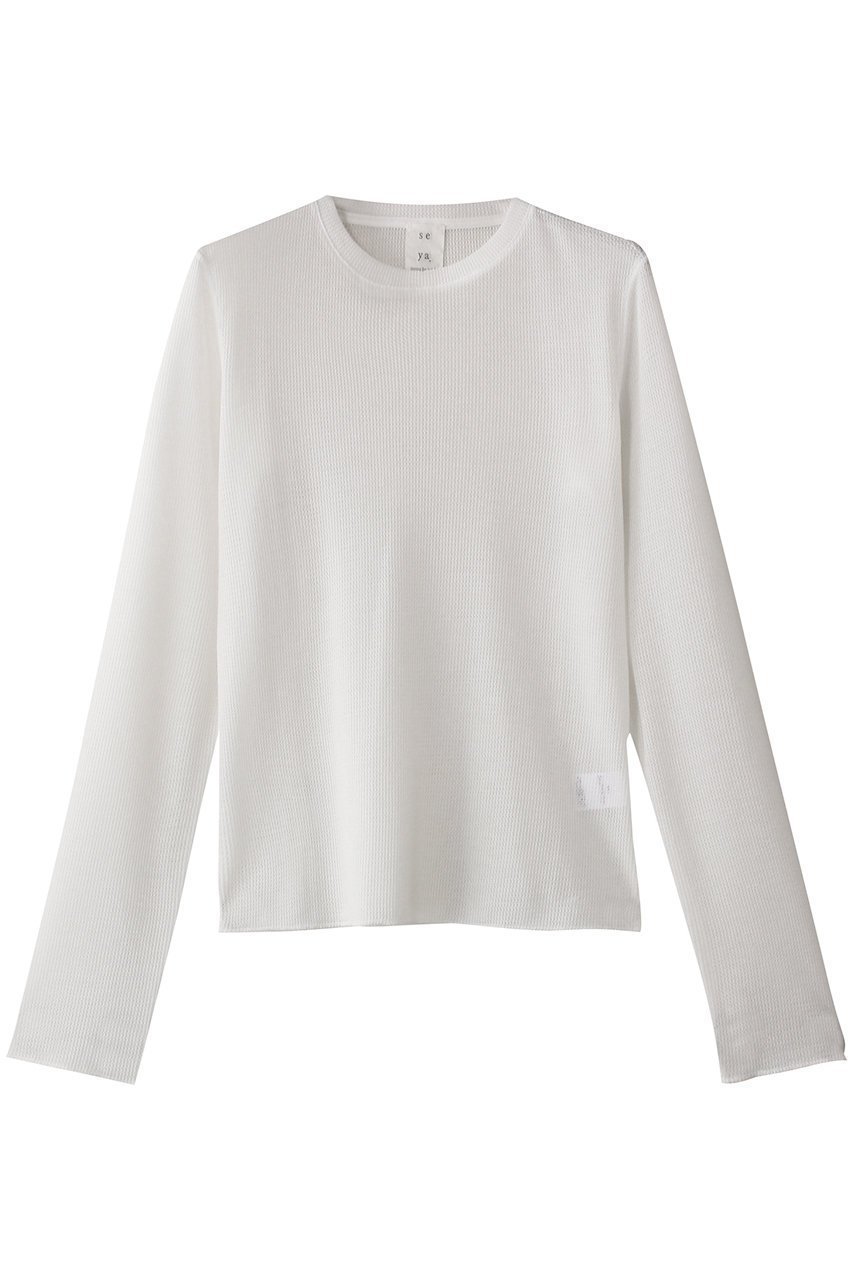 【セヤ/SEYA】のMESH SUMMER サーマル インテリア・キッズ・メンズ・レディースファッション・服の通販 founy(ファニー) 　ファッション　Fashion　レディースファッション　Fashion for Women　トップス・カットソー　Cut & Sew Tops　シャツ・ブラウス・オフィスカジュアル　Elegant Blouses & Button-Ups　ロングTシャツ・Tシャツ　Longline T-Shirts & Tees　カットソー・ベーシックTシャツ　Cut-and-Sewn Tops / Stretch Tees & Basics　サーマル　Thermal, Waffle Knit　シンプル　Simple, Minimal　スリーブ　Sleeve, Long Sleeve / Short Sleeve　フィット　Fit, Slim Fit　ロング　Long, Long-Length　エレガント 上品　Elegant　人気　Popular, Best Seller　夏　Summer　ホワイト|ID: prp329100004454693 ipo3291000000032811551
