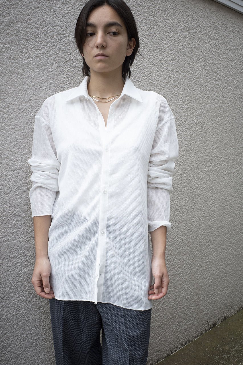 【セヤ/SEYA】のMESH カラーシャツ 人気、トレンドファッション・服の通販 founy(ファニー) 　ファッション　Fashion　レディースファッション　Fashion for Women　トップス・カットソー　Cut & Sew Tops　シャツ・ブラウス・オフィスカジュアル　Elegant Blouses & Button-Ups　シンプル　Simple, Minimal　スリーブ　Sleeve, Long Sleeve / Short Sleeve　ロング　Long, Long-Length　エレガント 上品　Elegant　other-6|ID: prp329100004454694 ipo3291000000032846123