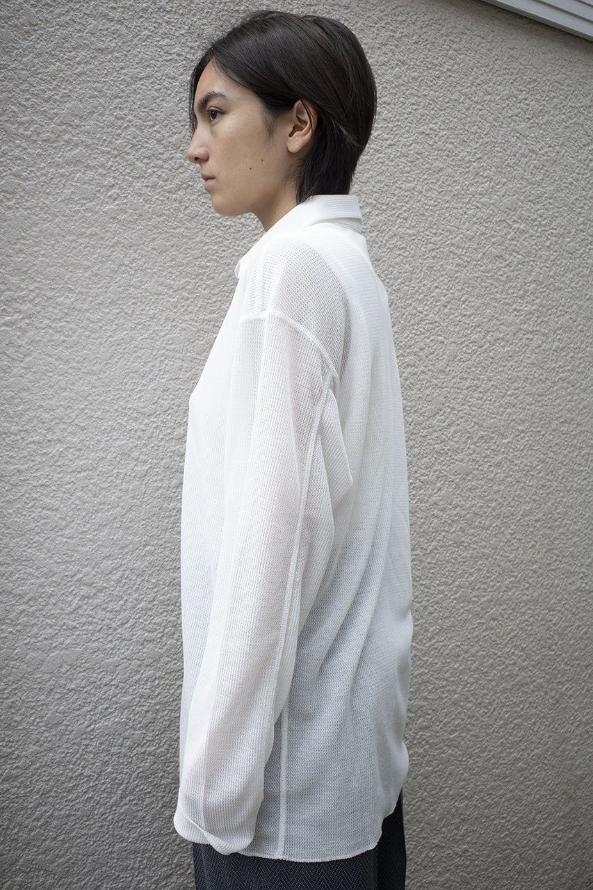【セヤ/SEYA】のMESH カラーシャツ 人気、トレンドファッション・服の通販 founy(ファニー) 　ファッション　Fashion　レディースファッション　Fashion for Women　トップス・カットソー　Cut & Sew Tops　シャツ・ブラウス・オフィスカジュアル　Elegant Blouses & Button-Ups　シンプル　Simple, Minimal　スリーブ　Sleeve, Long Sleeve / Short Sleeve　ロング　Long, Long-Length　エレガント 上品　Elegant　other-7|ID: prp329100004454694 ipo3291000000032846129