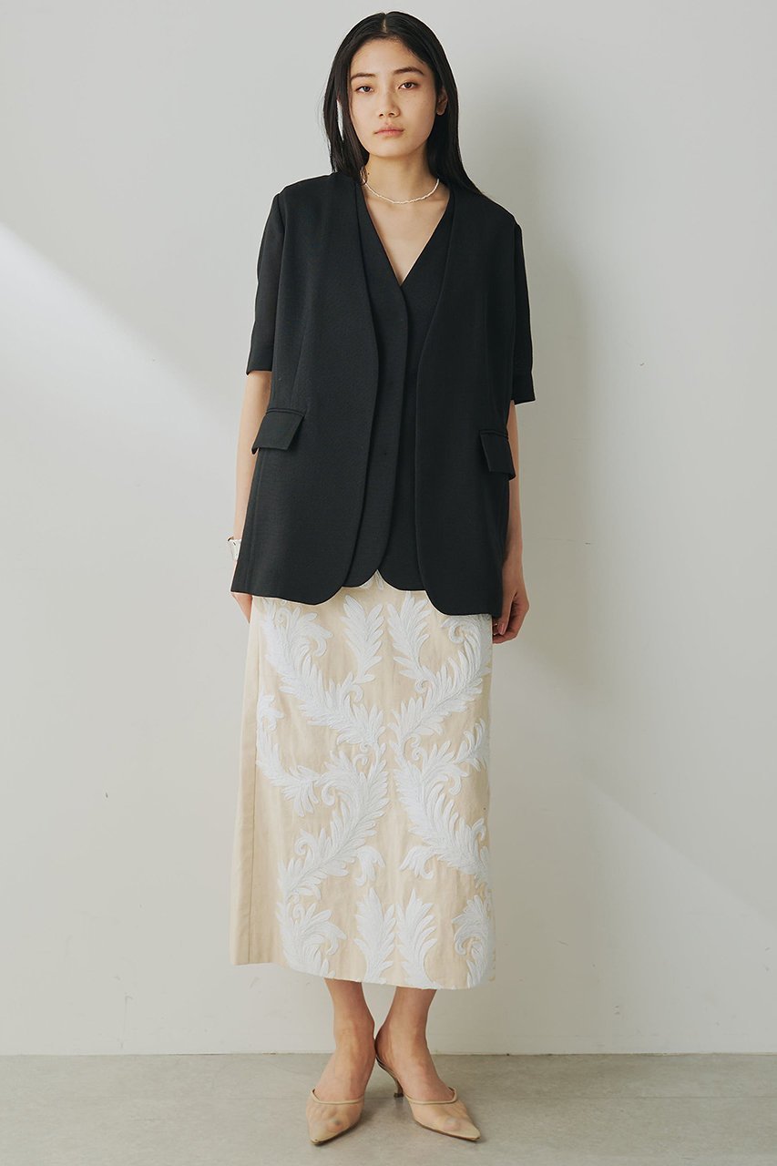 【ウィムガゼット/Whim Gazette】のジュートライクハーフスリーブジャケット 人気、トレンドファッション・服の通販 founy(ファニー) 　ファッション　Fashion　レディースファッション　WOMEN　アウター　Coat Outerwear　ジャケット　Jackets　おすすめ　Recommend　クール　Cool　ジャケット　Jacket　ノースリーブ　No Sleeve　ビスチェ　Bustier　エレガント 上品　Elegant　再入荷　Restock/Back In Stock/Re Arrival　半袖　Short Sleeve　夏　Summer　春　Spring　S/S・春夏　Ss・Spring/Summer　other-2|ID: prp329100004454705 ipo3291000000031251434