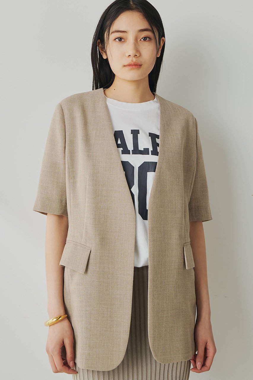【ウィムガゼット/Whim Gazette】のジュートライクハーフスリーブジャケット 人気、トレンドファッション・服の通販 founy(ファニー) 　ファッション　Fashion　レディースファッション　Fashion for Women　アウター　Coat / Outerwear Collection　レディースジャケット・軽アウター　Jackets　おすすめ　Recommended / Our Picks　クール　Cool, Chic　ジャケット　Jacket, Outerwear　ノースリーブ　Sleeveless, No-Sleeve　ビスチェ　Bustier, Corset Top　エレガント 上品　Elegant　半袖　Short Sleeve, Half Sleeve　夏　Summer　春　Spring　S/S・春夏　SS, Spring/Summer, Warm Season　 other-1|ID: prp329100004454705 ipo3291000000032791124