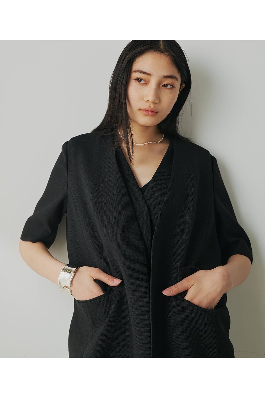 【ウィムガゼット/Whim Gazette】のジュートライクハーフスリーブジャケット 人気、トレンドファッション・服の通販 founy(ファニー) 　ファッション　Fashion　レディースファッション　Fashion for Women　アウター　Coat / Outerwear Collection　レディースジャケット・軽アウター　Jackets　おすすめ　Recommended / Our Picks　クール　Cool, Chic　ジャケット　Jacket, Outerwear　ノースリーブ　Sleeveless, No-Sleeve　ビスチェ　Bustier, Corset Top　エレガント 上品　Elegant　半袖　Short Sleeve, Half Sleeve　夏　Summer　春　Spring　S/S・春夏　SS, Spring/Summer, Warm Season　other-5|ID: prp329100004454705 ipo3291000000032791140