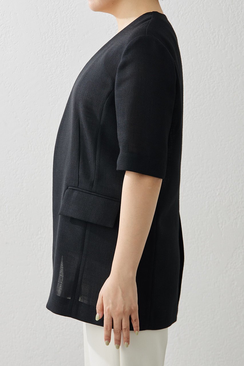 【ウィムガゼット/Whim Gazette】のジュートライクハーフスリーブジャケット 人気、トレンドファッション・服の通販 founy(ファニー) 　ファッション　Fashion　レディースファッション　Fashion for Women　アウター　Coat / Outerwear Collection　レディースジャケット・軽アウター　Jackets　おすすめ　Recommended / Our Picks　クール　Cool, Chic　ジャケット　Jacket, Outerwear　ノースリーブ　Sleeveless, No-Sleeve　ビスチェ　Bustier, Corset Top　エレガント 上品　Elegant　半袖　Short Sleeve, Half Sleeve　夏　Summer　春　Spring　S/S・春夏　SS, Spring/Summer, Warm Season　other-7|ID: prp329100004454705 ipo3291000000032791145