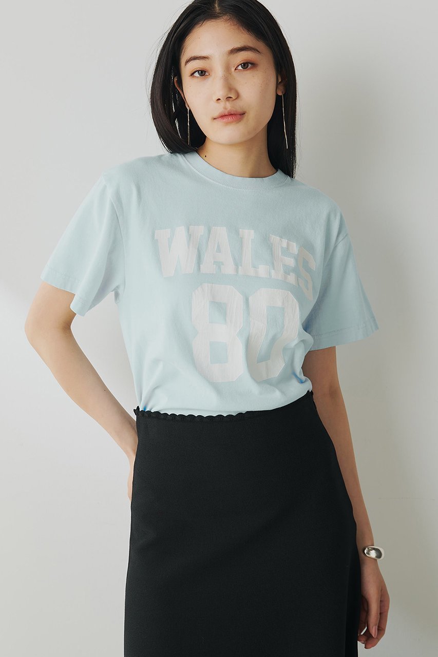 【ウィムガゼット/Whim Gazette】のナンバーTシャツ インテリア・キッズ・メンズ・レディースファッション・服の通販 founy(ファニー) 　ファッション　Fashion　レディースファッション　Fashion for Women　トップス・カットソー　Cut & Sew Tops　シャツ・ブラウス・オフィスカジュアル　Elegant Blouses & Button-Ups　ロングTシャツ・Tシャツ　Longline T-Shirts & Tees　カットソー・ベーシックTシャツ　Cut-and-Sewn Tops / Stretch Tees & Basics　インナー　Innerwear　ヴィンテージ　Vintage Style　春　Spring　カットソー　Cut and Sewn Top　コンパクト　Compact, Small Size　ショート　Short, Short Length　ジャケット　Jacket, Outerwear　スリーブ　Sleeve, Long Sleeve / Short Sleeve　トレンド　Trend, Trending Now　プリント　Print, Printed Pattern　ベーシック　Basic, Essential　ボトム　Bottoms, Lower Wear　リアル　Real, Realistic　S/S・春夏　SS, Spring/Summer, Warm Season　夏　Summer　サックスブルー|ID: prp329100004454707 ipo3291000000032848682