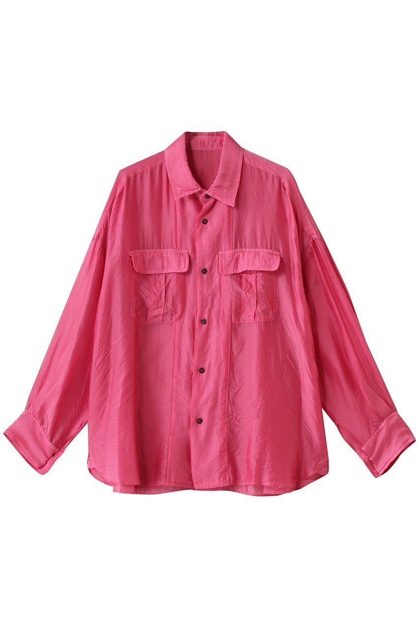 【マルティニーク/martinique】の【CURRENTAGE】シルクカプラシャツ インテリア・キッズ・メンズ・レディースファッション・服の通販 founy(ファニー) 　ファッション　Fashion　レディースファッション　Fashion for Women　トップス・カットソー　Cut & Sew Tops　シャツ・ブラウス・オフィスカジュアル　Elegant Blouses & Button-Ups　なめらか　Smooth, Silky Texture　インナー　Innerwear　キュプラ　Cupro, Eco Fabric　シルク　Silk, 100% Silk　スリーブ　Sleeve, Long Sleeve / Short Sleeve　ポケット　Pocket, Pocket Detail　ロング　Long, Long-Length　エレガント 上品　Elegant　夏　Summer　春　Spring　S/S・春夏　SS, Spring/Summer, Warm Season　ピンク|ID: prp329100004454729 ipo3291000000035391038