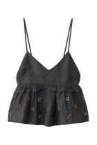 【マリリンムーン/MARILYN MOON】の【SOI-MeME】ビーズモチーフタフタキャミソール チャコール|ID: prp329100004454737 ipo3291000000036008464