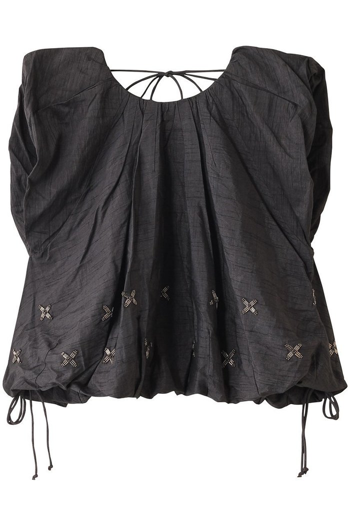 【マリリンムーン/MARILYN MOON】の【SOI-MeME】ビーズモチーフタフタバルーンブラウス インテリア・キッズ・メンズ・レディースファッション・服の通販 founy(ファニー) https://founy.com/ ファッション Fashion レディースファッション Fashion for Women トップス・カットソー Cut & Sew Tops シャツ・ブラウス・オフィスカジュアル Elegant Blouses & Button-Ups おすすめ Recommended / Our Picks ショート Short, Short Length スリーブ Sleeve, Long Sleeve / Short Sleeve セットアップ Set-Up, Coordinated Outfit タフタ Taffeta, Structured Fabric バルーン Balloon, Balloon Silhouette フラワー Flower, Floral |ID: prp329100004454738 ipo3291000000035674428