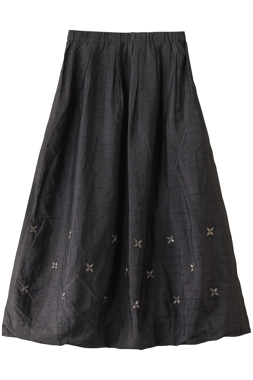 【マリリンムーン/MARILYN MOON】の【SOI-MeME】ビーズモチーフタフタアシンメトリーバルーンスカート インテリア・キッズ・メンズ・レディースファッション・服の通販 founy(ファニー) 　ファッション　Fashion　レディースファッション　Fashion for Women　スカート　Skirts　おすすめ　Recommended / Our Picks　エレガント 上品　Elegant　オケージョン　Occasion Wear　ギャザー　Gathered, Ruffled　セットアップ　Set-Up, Coordinated Outfit　バルーン　Balloon, Balloon Silhouette　モチーフ　Motif, Design Theme　チャコール|ID: prp329100004454739 ipo3291000000035813369