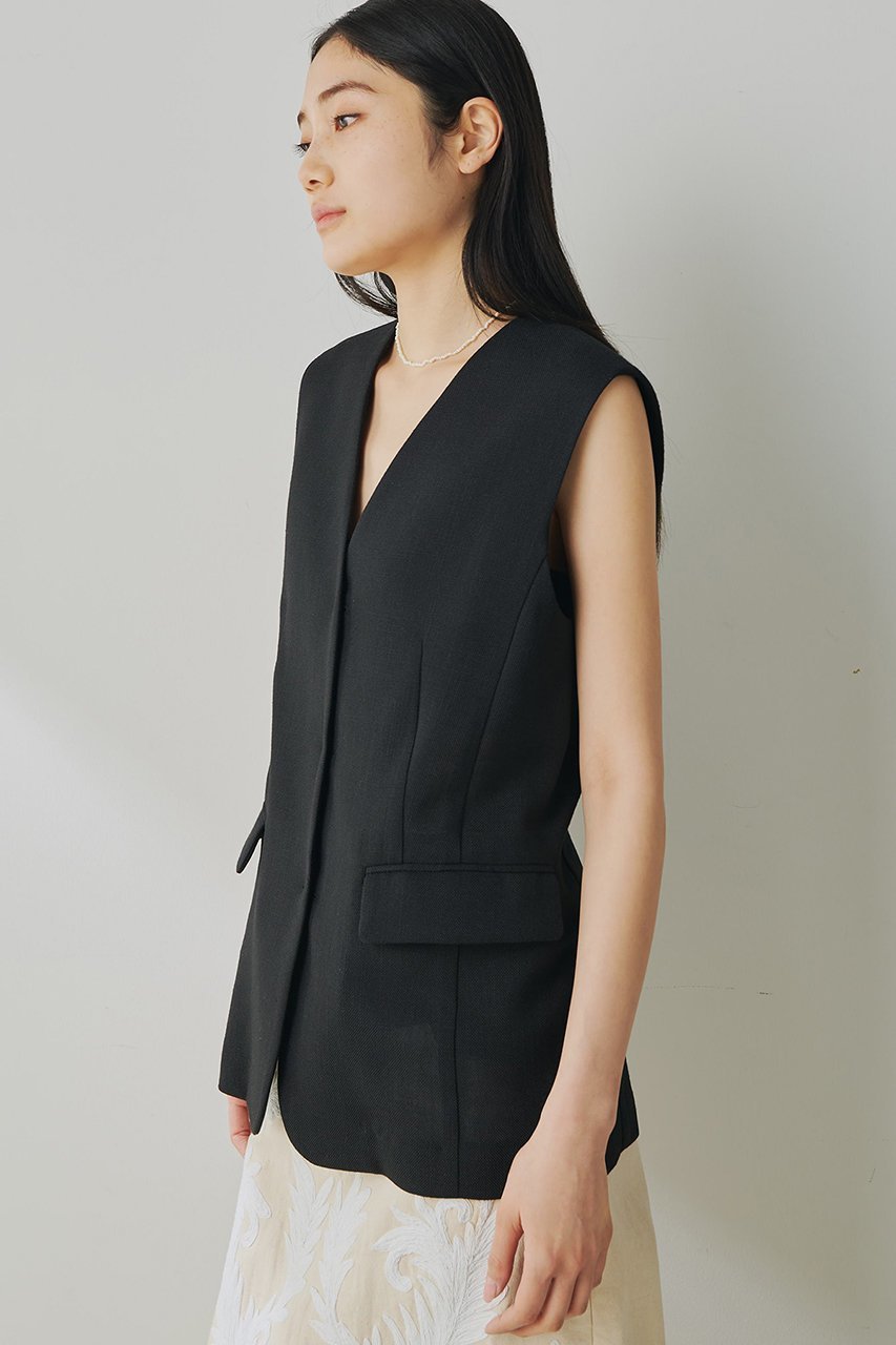【ウィムガゼット/Whim Gazette】のジュートライクジレ 人気、トレンドファッション・服の通販 founy(ファニー) 　ファッション　Fashion　レディースファッション　Fashion for Women　アウター　Coat / Outerwear Collection　レディースジャケット・軽アウター　Jackets　おすすめ　Recommended / Our Picks　インナー　Innerwear　クール　Cool, Chic　ジャケット　Jacket, Outerwear　セットアップ　Set-Up, Coordinated Outfit　ノースリーブ　Sleeveless, No-Sleeve　フロント　Front, Front Design　ベスト　Vest, Waistcoat　マニッシュ　Mannish, Boyish　エレガント 上品　Elegant　other-3|ID: prp329100004454750 ipo3291000000032812536