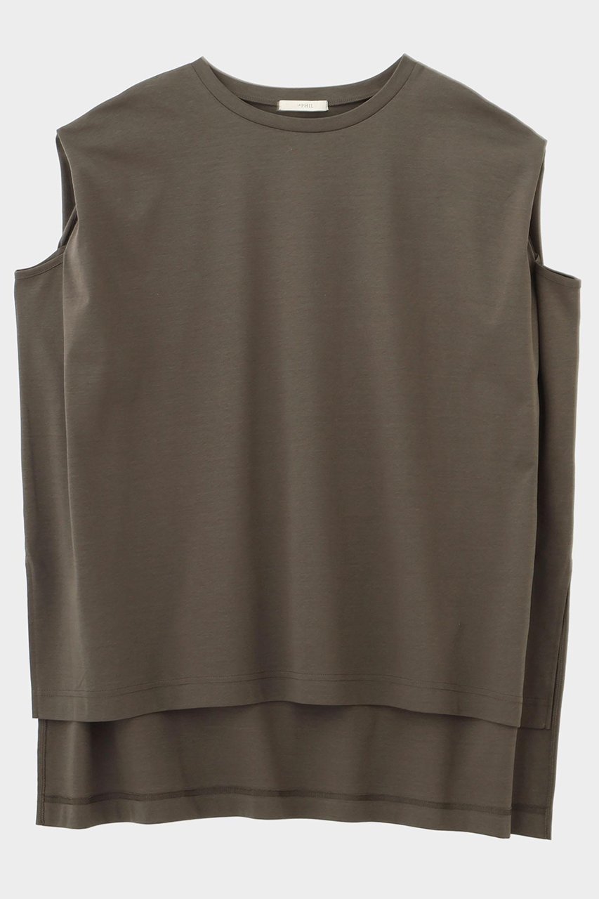 【ル フィル/LE PHIL】のシルキースムースノースリーブT インテリア・キッズ・メンズ・レディースファッション・服の通販 founy(ファニー) 　ファッション　Fashion　レディースファッション　Fashion for Women　トップス・カットソー　Cut & Sew Tops　キャミソール&ノースリーブ　Camisoles & Sleeveless Tops　シャツ・ブラウス・オフィスカジュアル　Elegant Blouses & Button-Ups　ロングTシャツ・Tシャツ　Longline T-Shirts & Tees　カットソー・ベーシックTシャツ　Cut-and-Sewn Tops / Stretch Tees & Basics　おすすめ　Recommended / Our Picks　カットソー　Cut and Sewn Top　キャミソール　Camisole, Spaghetti Strap Top　タンク　Tank Top, Sleeveless Top　ドレープ　Drape, Draping Fabric　フォルム　Silhouette, Form　グレー|ID: prp329100004454752 ipo3291000000037020836