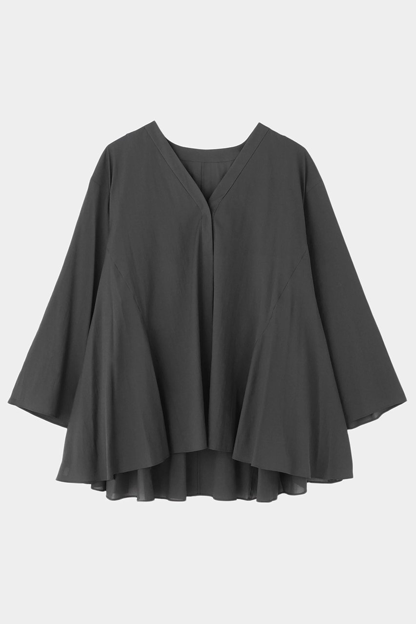 【ル フィル/LE PHIL】のトリアセオーガンジーブラウス インテリア・キッズ・メンズ・レディースファッション・服の通販 founy(ファニー) 　ファッション　Fashion　レディースファッション　Fashion for Women　トップス・カットソー　Cut & Sew Tops　シャツ・ブラウス・オフィスカジュアル　Elegant Blouses & Button-Ups　スリーブ　Sleeve, Long Sleeve / Short Sleeve　フォルム　Silhouette, Form　フロント　Front, Front Design　ロング　Long, Long-Length　グレー|ID: prp329100004454758 ipo3291000000033462905