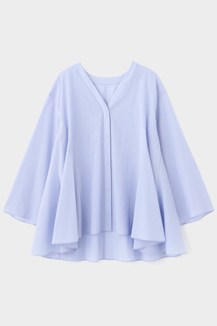 【ル フィル/LE PHIL】のトリアセオーガンジーブラウス インテリア・キッズ・メンズ・レディースファッション・服の通販 founy(ファニー) 　ファッション　Fashion　レディースファッション　Fashion for Women　トップス・カットソー　Cut & Sew Tops　シャツ・ブラウス・オフィスカジュアル　Elegant Blouses & Button-Ups　スリーブ　Sleeve, Long Sleeve / Short Sleeve　フォルム　Silhouette, Form　フロント　Front, Front Design　ロング　Long, Long-Length　ブルー|ID: prp329100004454758 ipo3291000000036394927