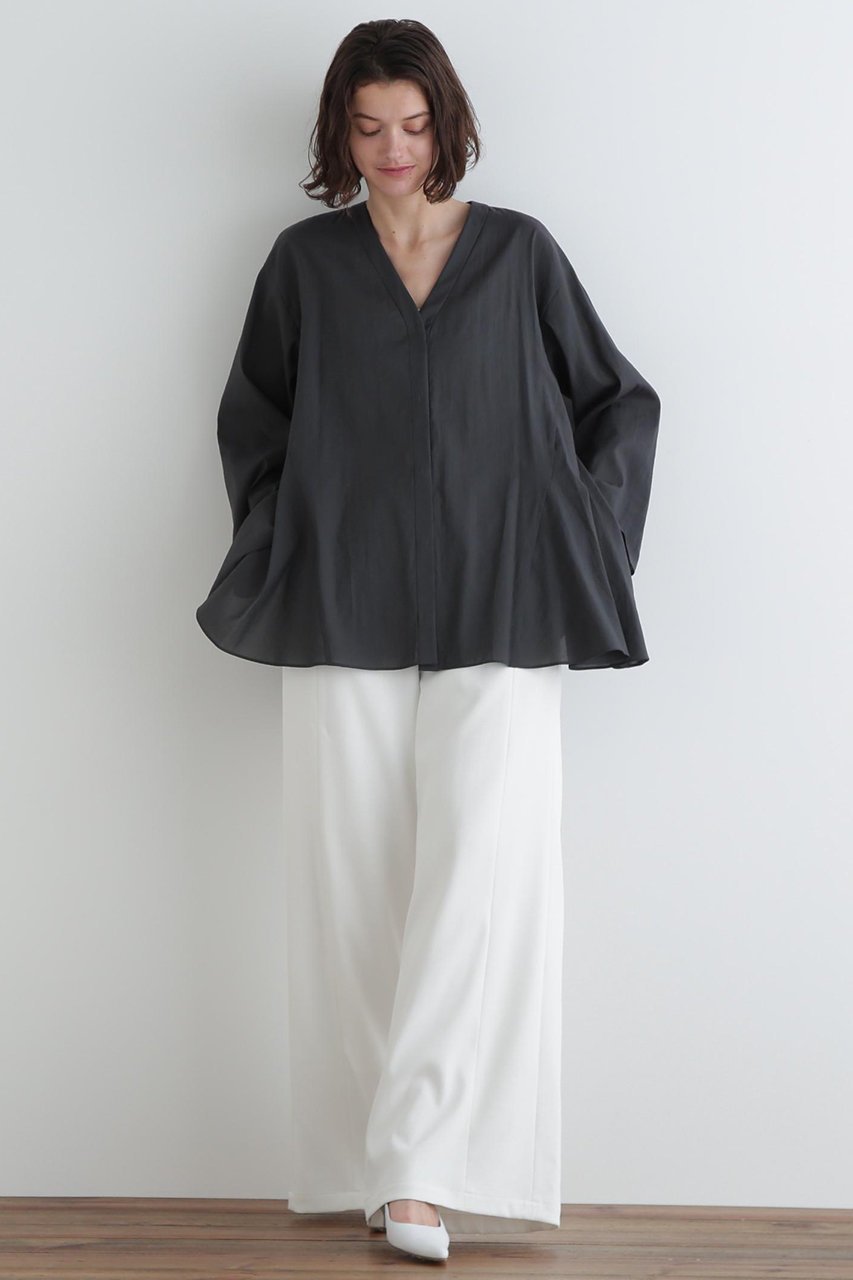 【ル フィル/LE PHIL】のトリアセオーガンジーブラウス 人気、トレンドファッション・服の通販 founy(ファニー) 　ファッション　Fashion　レディースファッション　Fashion for Women　トップス・カットソー　Cut & Sew Tops　シャツ・ブラウス・オフィスカジュアル　Elegant Blouses & Button-Ups　スリーブ　Sleeve, Long Sleeve / Short Sleeve　フォルム　Silhouette, Form　フロント　Front, Front Design　ロング　Long, Long-Length　other-6|ID: prp329100004454758 ipo3291000000036394936