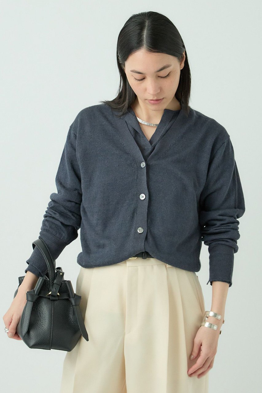 【カオス/Chaos】のヴェータリネンカーディガン 人気、トレンドファッション・服の通販 founy(ファニー) 　ファッション　Fashion　レディースファッション　Fashion for Women　トップス・カットソー　Cut & Sew Tops　ニット　Knit Tops & Sweaters　カーディガン・羽織り　Layered Style Cardigans　カーディガン　Cardigan, Knitwear　コンパクト　Compact, Small Size　ストレッチ　Stretch, Stretchy Fabric　スリット　Slit, Slit Detail　ネップ　Nepp, Slub Yarn　フィット　Fit, Slim Fit　リネン　Linen, Linen Fabric　再入荷　Restock / Back in Stock　夏　Summer　other-6|ID: prp329100004454761 ipo3291000000032921303