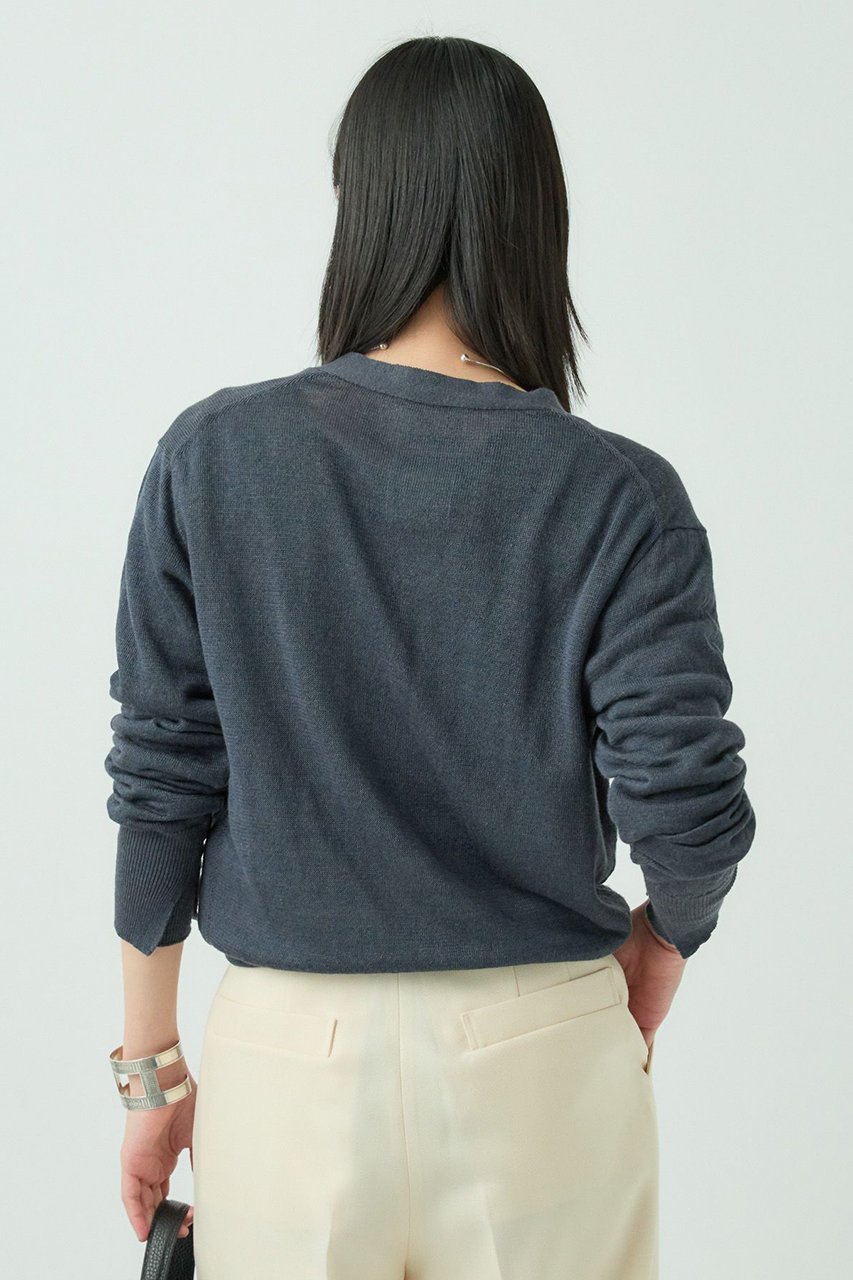 【カオス/Chaos】のヴェータリネンカーディガン 人気、トレンドファッション・服の通販 founy(ファニー) 　ファッション　Fashion　レディースファッション　Fashion for Women　トップス・カットソー　Cut & Sew Tops　ニット　Knit Tops & Sweaters　カーディガン・羽織り　Layered Style Cardigans　カーディガン　Cardigan, Knitwear　コンパクト　Compact, Small Size　ストレッチ　Stretch, Stretchy Fabric　スリット　Slit, Slit Detail　ネップ　Nepp, Slub Yarn　フィット　Fit, Slim Fit　リネン　Linen, Linen Fabric　再入荷　Restock / Back in Stock　夏　Summer　other-8|ID: prp329100004454761 ipo3291000000032921320
