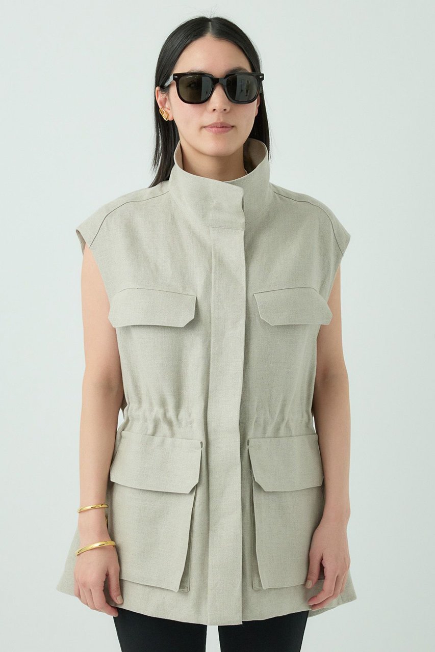 【カオス/Chaos】のリネンキャンバスベスト 人気、トレンドファッション・服の通販 founy(ファニー) 　ファッション　Fashion　レディースファッション　Fashion for Women　アウター　Coat / Outerwear Collection　レディースジャケット・軽アウター　Jackets　ジャケット　Jacket, Outerwear　フロント　Front, Front Design　ベスト　Vest, Waistcoat　ポケット　Pocket, Pocket Detail　ミリタリー　Military, Army Style　リネン　Linen, Linen Fabric　ロング　Long, Long-Length　再入荷　Restock / Back in Stock　other-5|ID: prp329100004454762 ipo3291000000032694112